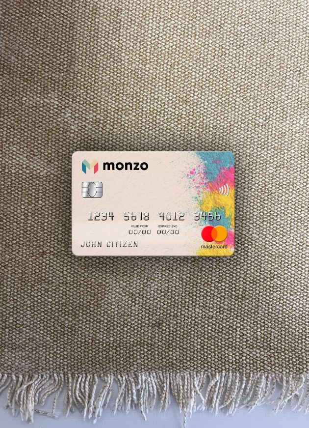 Download United Kingdom Monzo bank mastercard photolook front Photoshop template